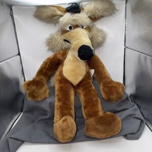 Vintage Wile E Coyote Plush Toy 1971 Warner Bros Mighty Star Stuffed Animal 19"